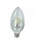 Lampada LED Vela 5w E14 Transparente Sem Bico Branco Quente