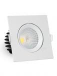 Spot LED COB Embutir Quadrado 7W Direcionável Branco Frio