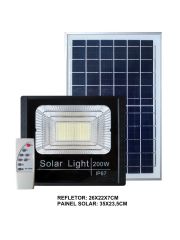 Refletor Solar LED 200w Auto Recarregável Branco Frio
