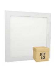 Kit 10 Unidades Plafon LED Embutir Quadrado 25w Branco Neutro
