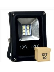 Kit 10 Unidades Refletor LED 10w Holofote MicroLED SMD Branco Frio