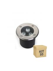Kit 10 Unidades Spot Balizador de Embutir Solo LED 3w Branco Quente