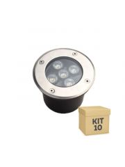Kit 10 Unidades Spot Balizador de Embutir Solo LED 5w Branco Quente