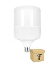 Kit 5 Unidades Lampada LED Bulbo 100w e27 Branco Frio