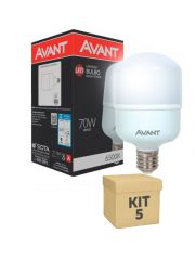 Kit 5 Unidades Lampada LED Bulbo 70w e27 Branco Frio