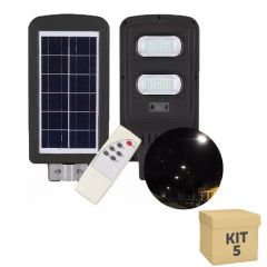 Kit 5 Unidades Luminaria Pública Solar LED 100w Branco Frio