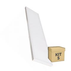 Kit 5 Unidades Plafon LED Sobrepor Retangular 120x30 48w Branco Frio