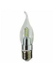 Lampada LED Vela 5w E27 Transparente Com Bico Branco Quente