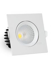Spot LED COB Embutir Quadrado 3W Direcionável Branco Quente