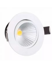 Spot LED COB Embutir Redondo 3W Direcionável Branco Quente