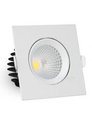 Spot LED COB Embutir Quadrado 5w Direcionável Branco Quente