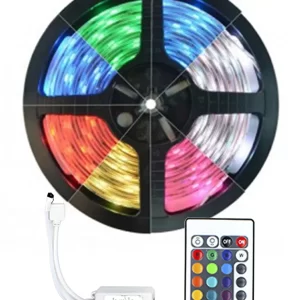 Fita de Led 3528 60 Leds por metro IP65 Rolo 5m Rgb+Controle 12V
