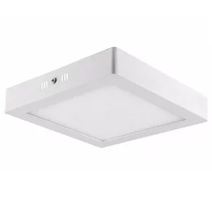 Plafon LED Sobrepor Quadrado 18w Branco Quente