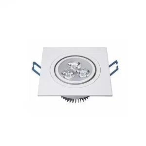 Spot LED Embutir Quadrado 3w SMD Direcionável Branco Frio