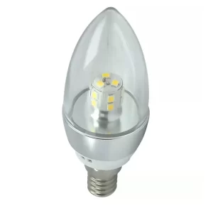Lampada LED Vela 5w E14 Transparente Sem Bico Branco Quente
