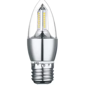 Lampada LED Vela 4w E27 Transparente Sem Bico Branco Quente