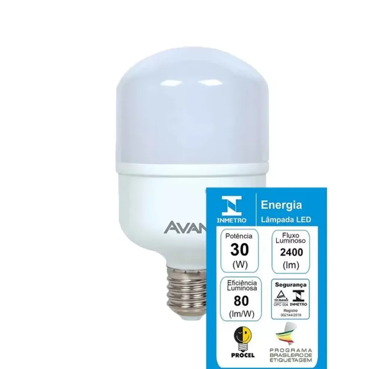 Lampada LED Bulbo 30w e27 Branco Frio Avant