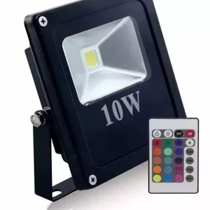 Refletor LED 10w Holofote RGB SMD Colorido Com Controle