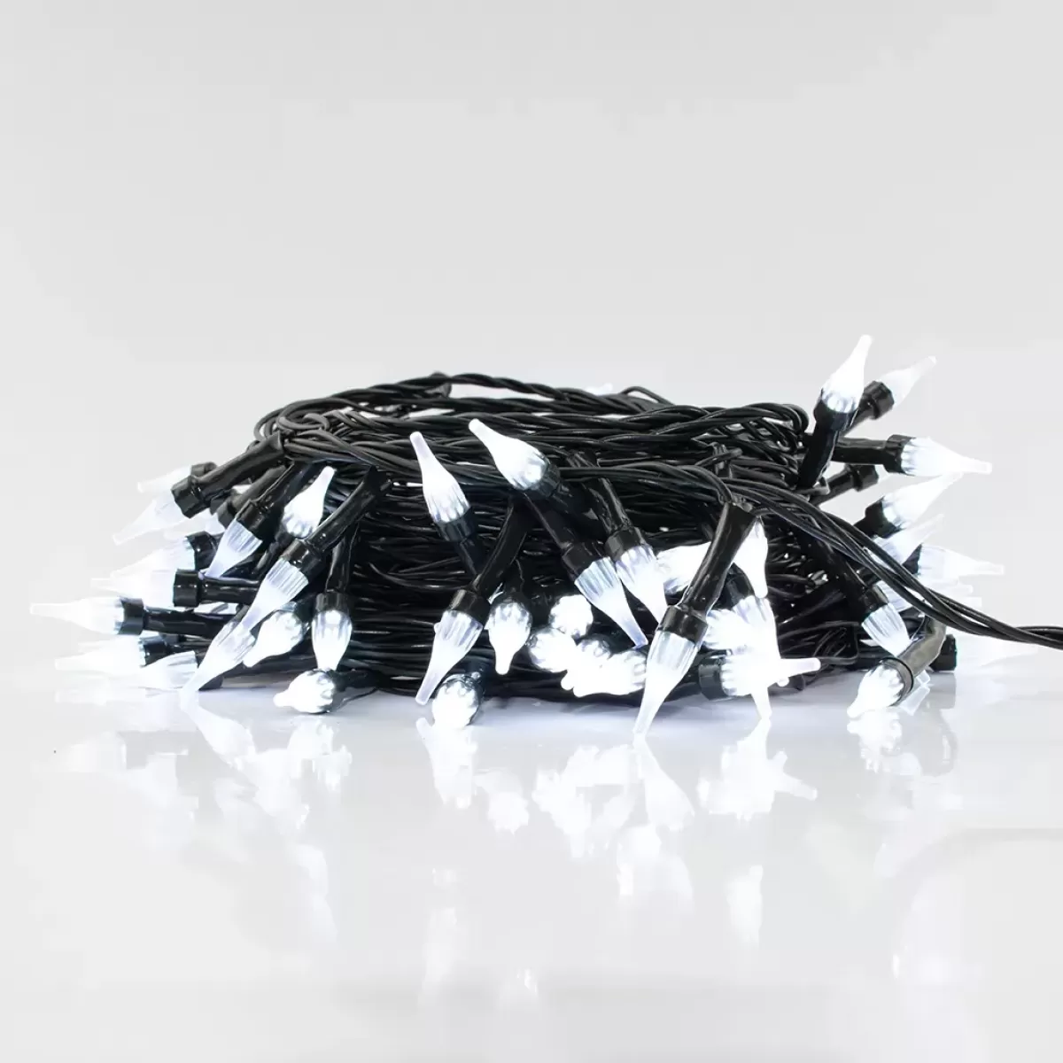 Kit 10 Unidades Pisca Pisca de LED Bulbo Gotas 8 Funções Fio Verde com 100 Leds - Branco Frio 220v