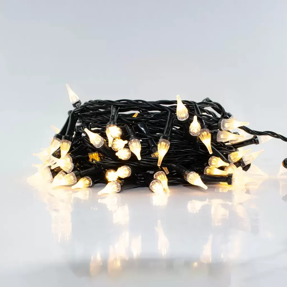 Kit 10 Unidades Pisca Pisca de LED Bulbo Gotas 8 Funções Fio Verde com 100 Leds - Branco Quente 220v