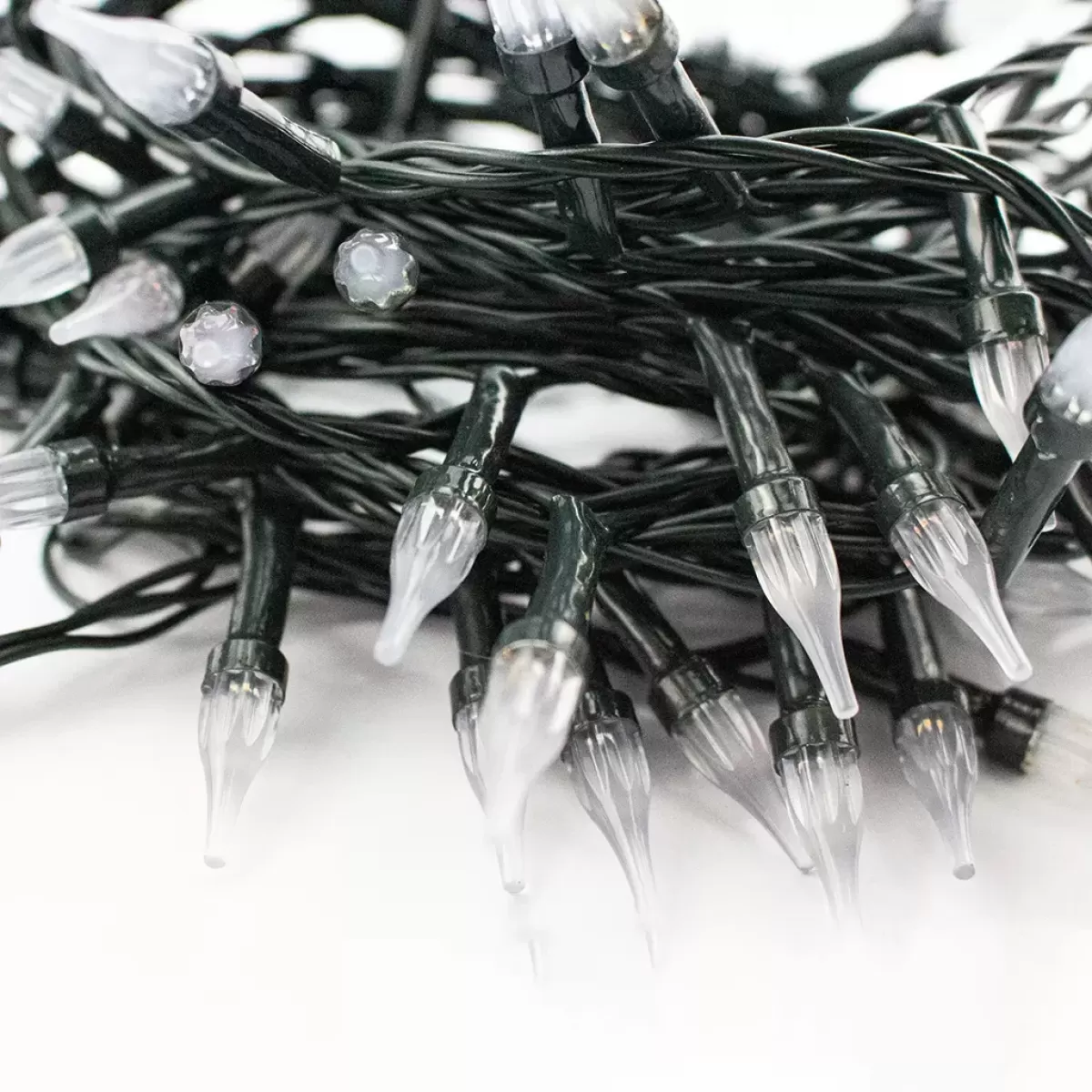 Kit 10 Unidades Pisca Pisca de LED Bulbo Gotas 8 Funções Fio Verde com 100 Leds - Colorido 220v