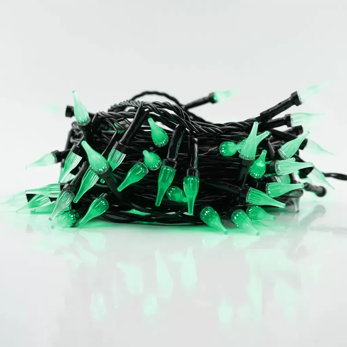 Kit 10 Unidades Pisca Pisca de LED Bulbo Gotas 8 Funções Fio Verde com 100 Leds - Verde 220v