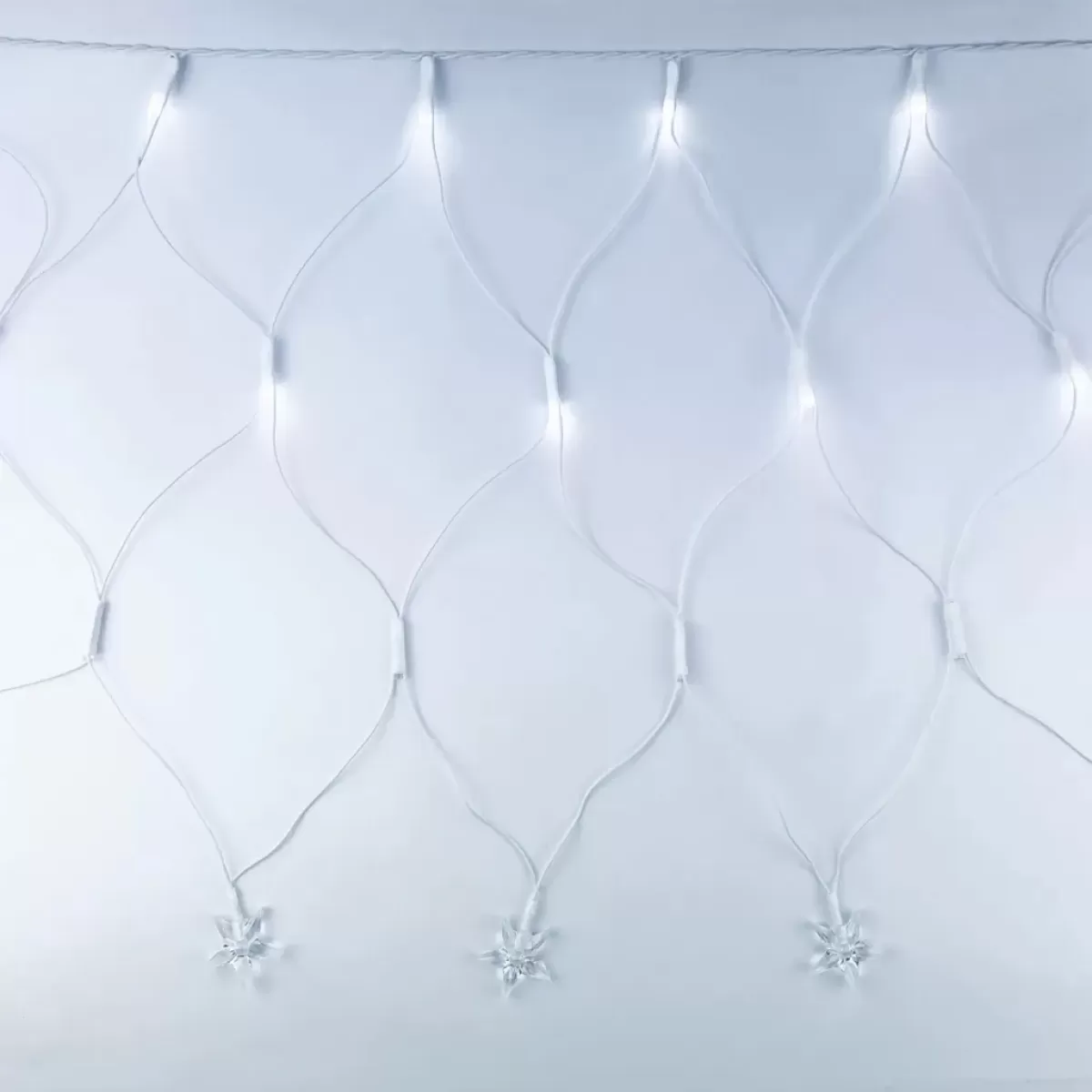 Rede LED Fixa Estrela 3,5m 120 Leds Branco Quente 110v