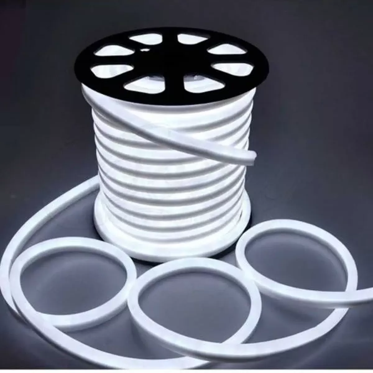 Fita de Led Neon Flex Rolo 50 metros Branco Frio 220v 8MM