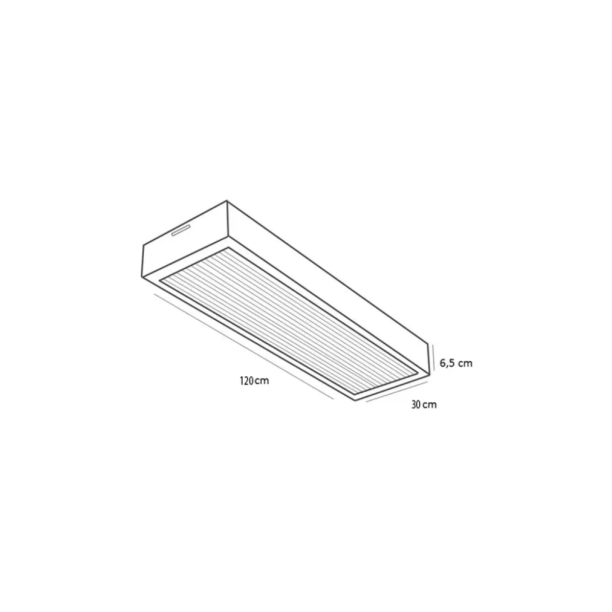 Plafon LED Sobrepor Retangular 120x30 48w Branco Neutro Preto