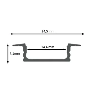 Perfil de LED Embutir Branco 2 Metros 24x7mm