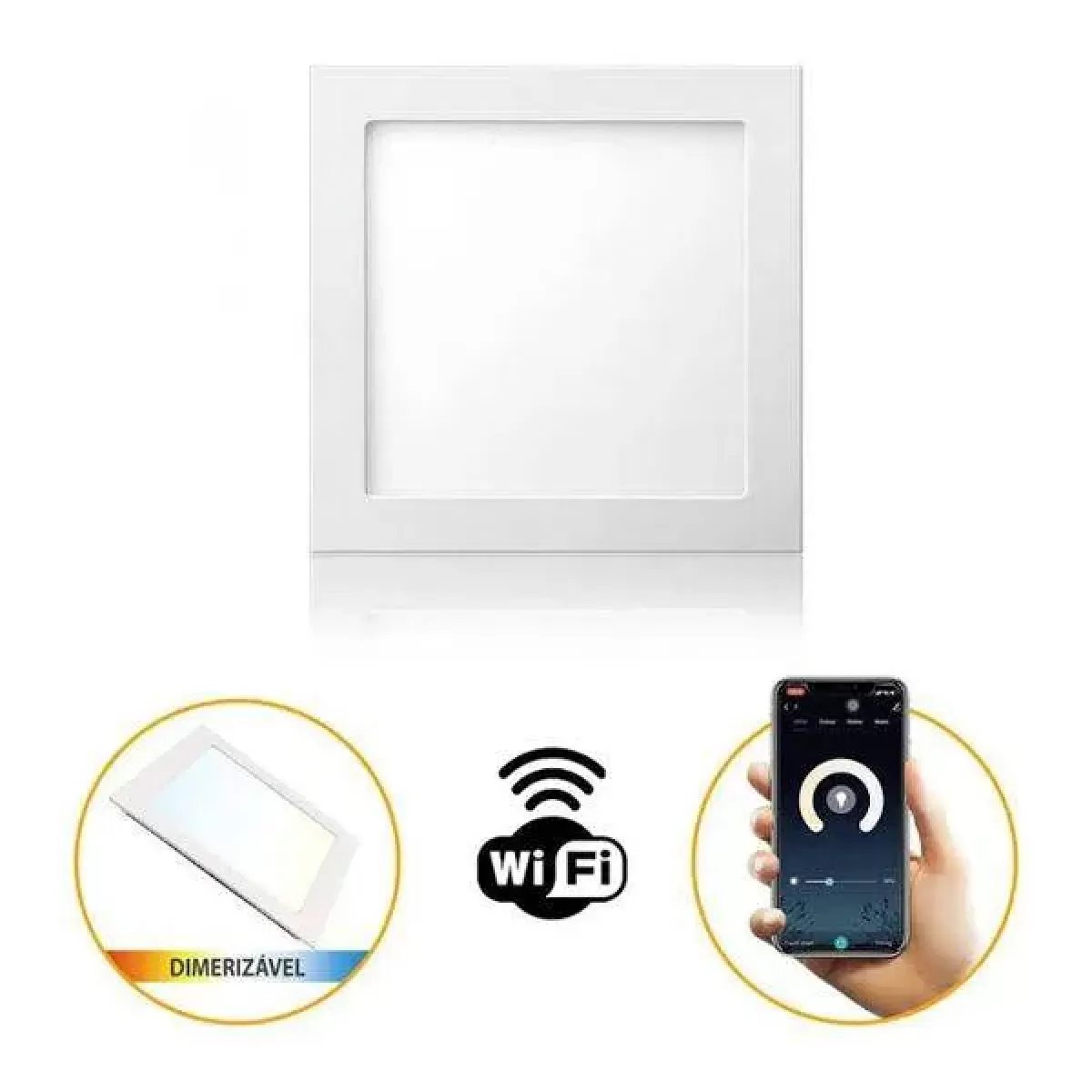 Plafon LED Smart Dimerizavel Embutir Quadrado 25w Gaya