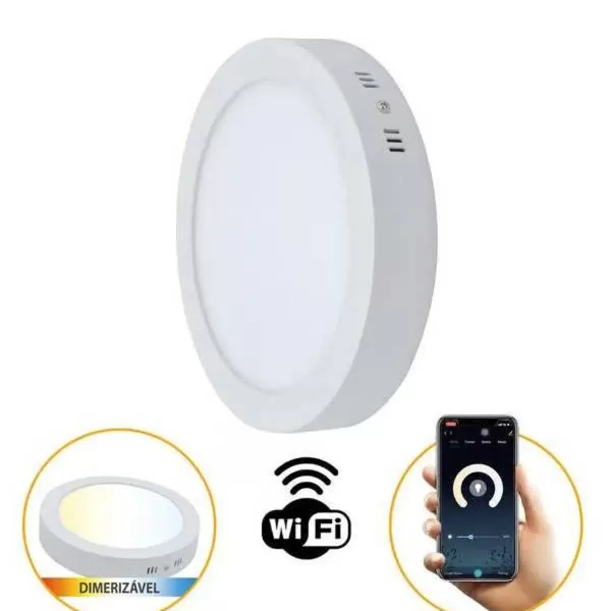 Plafon LED Smart Dimerizavel Sobrepor Redondo 18w Gaya