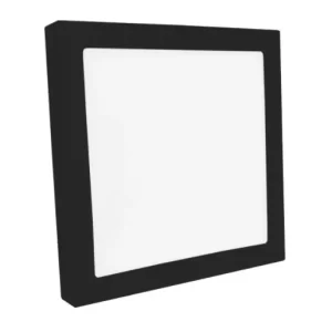 Plafon LED Sobrepor Quadrado 20x20 18w Branco Frio Preto