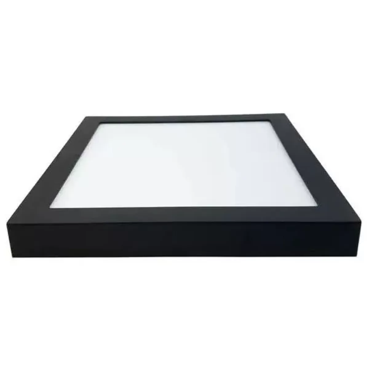 Plafon LED Sobrepor Quadrado 20x20 18w Branco Frio Preto