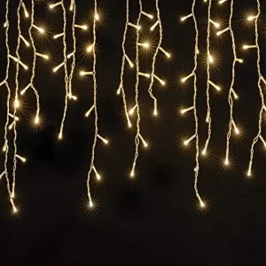 Cascata LED 8 Funções 5 Metros com 200 Leds Branco Quente 220v