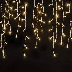 Cascata Fixa LED 2,5 Metros com 100 Leds Branco Quente 110v