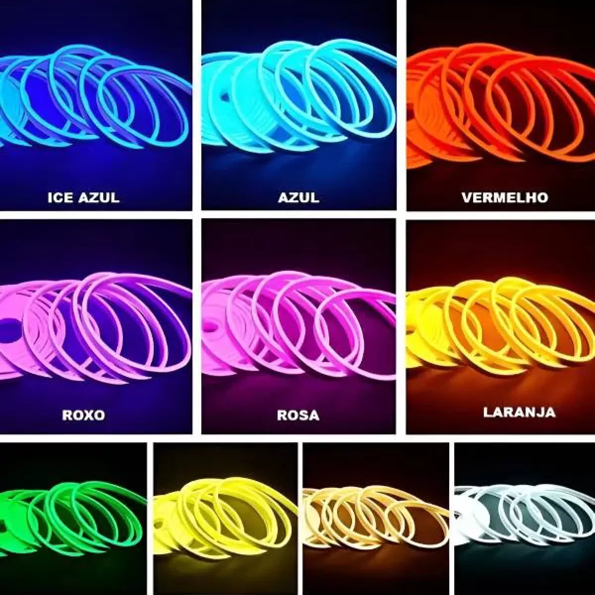 Fita de Led Neon IP67 Roxo Rolo 5m 12v