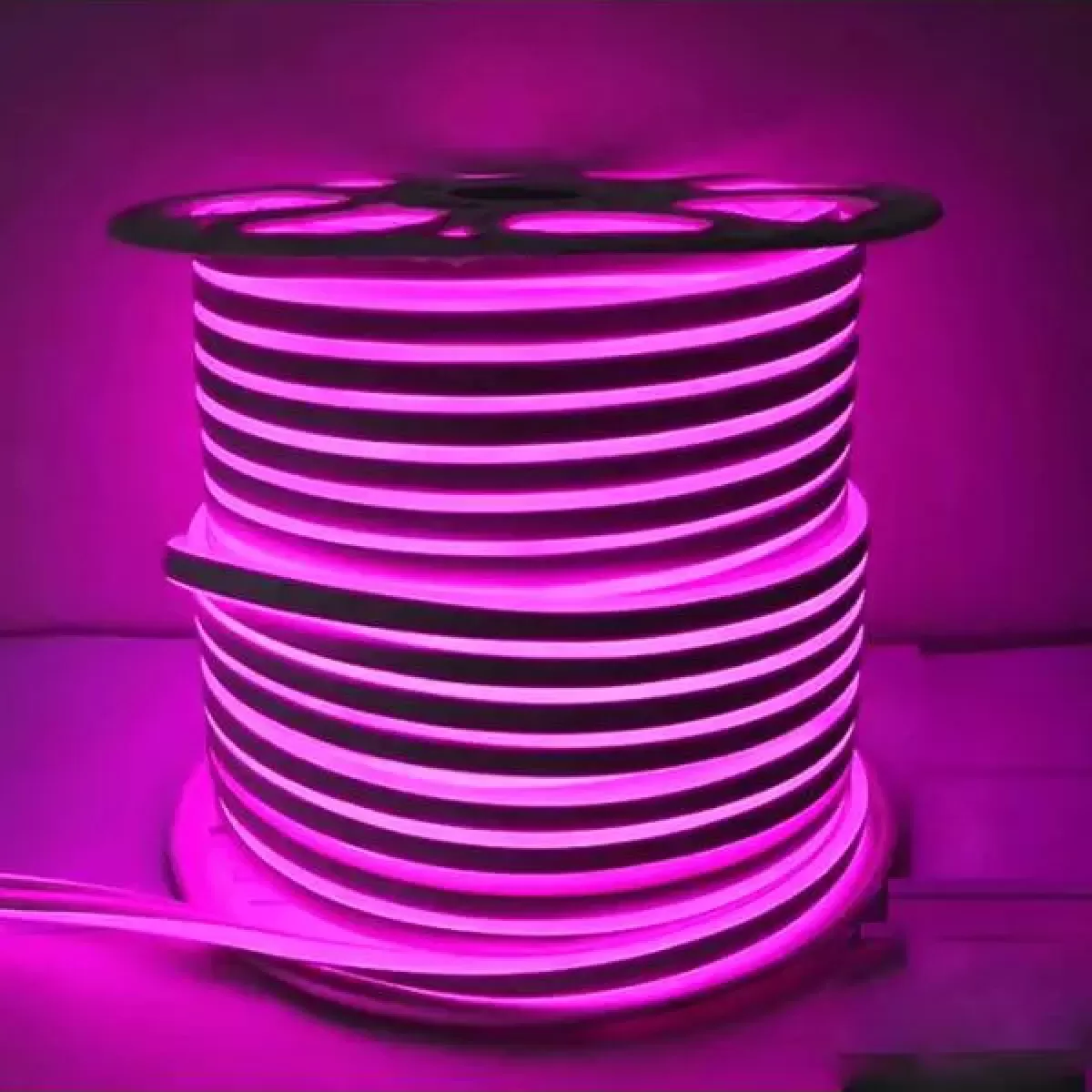 Fita de Led Neon Flex Rolo 50 metros Rosa 220v 8MM