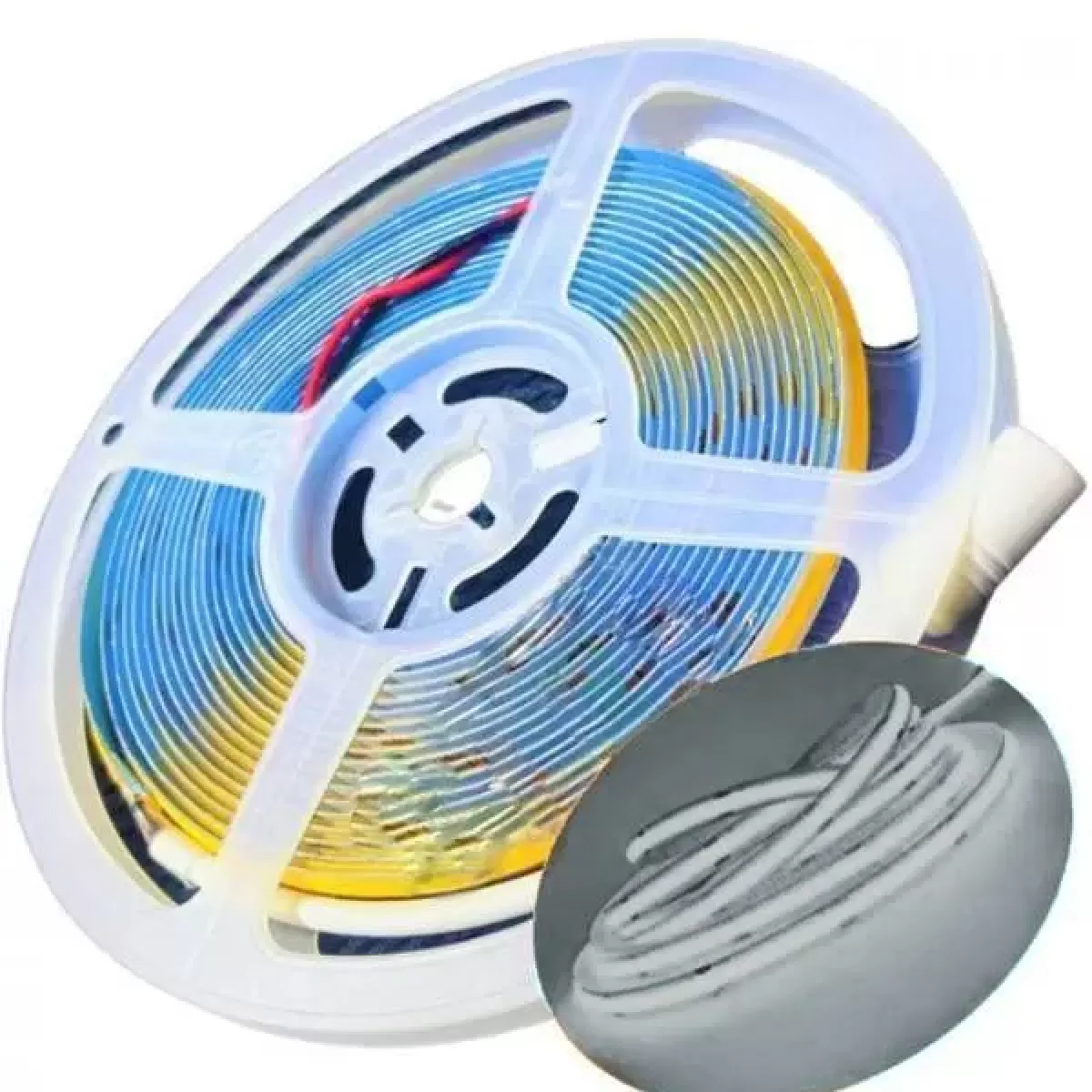 Fita de Led Cob 480 Leds 10w Por Metro Ip20 Rolo 5m Branco Neutro 12v