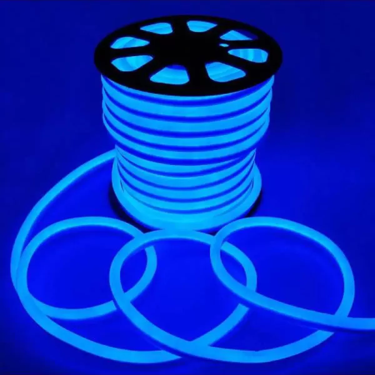 Fita de Led Neon Flex IP65 Rolo 25m Azul 110v