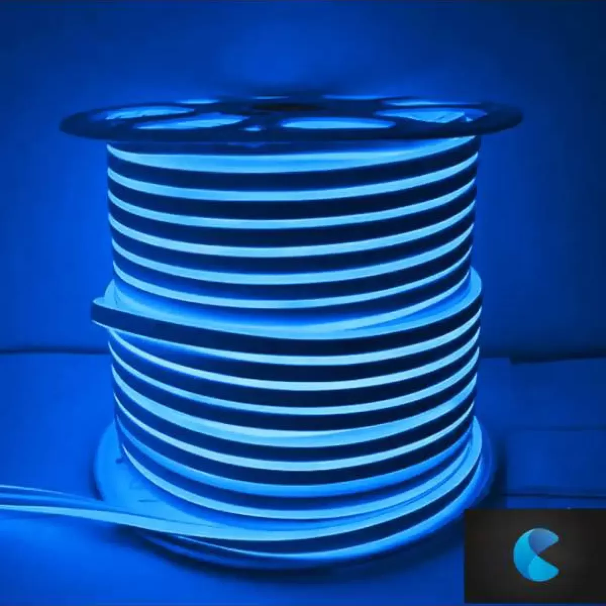 Fita de Led Neon Flex IP65 Rolo 25m Azul 110v