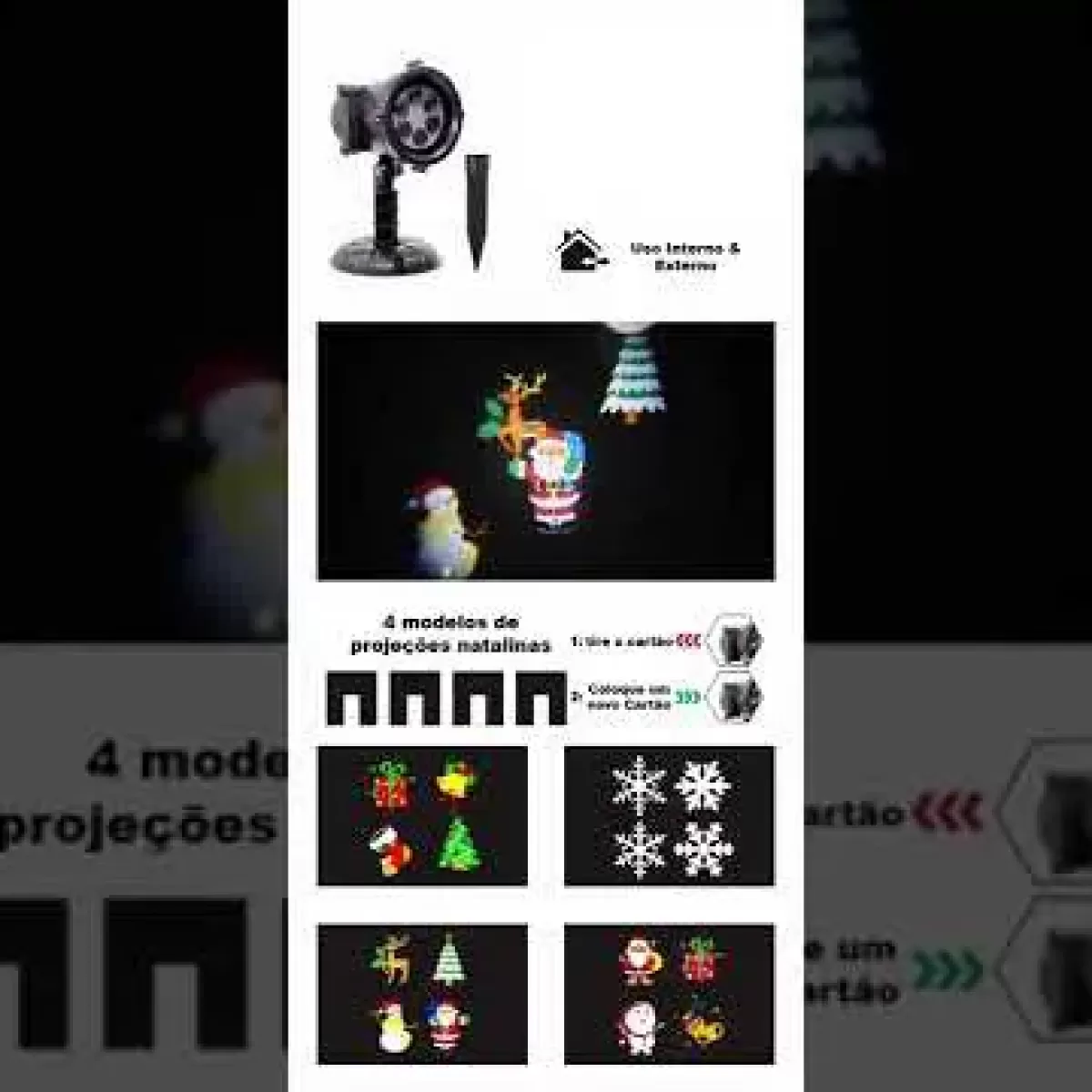 Projetor de Natal Espeto 4 em 1