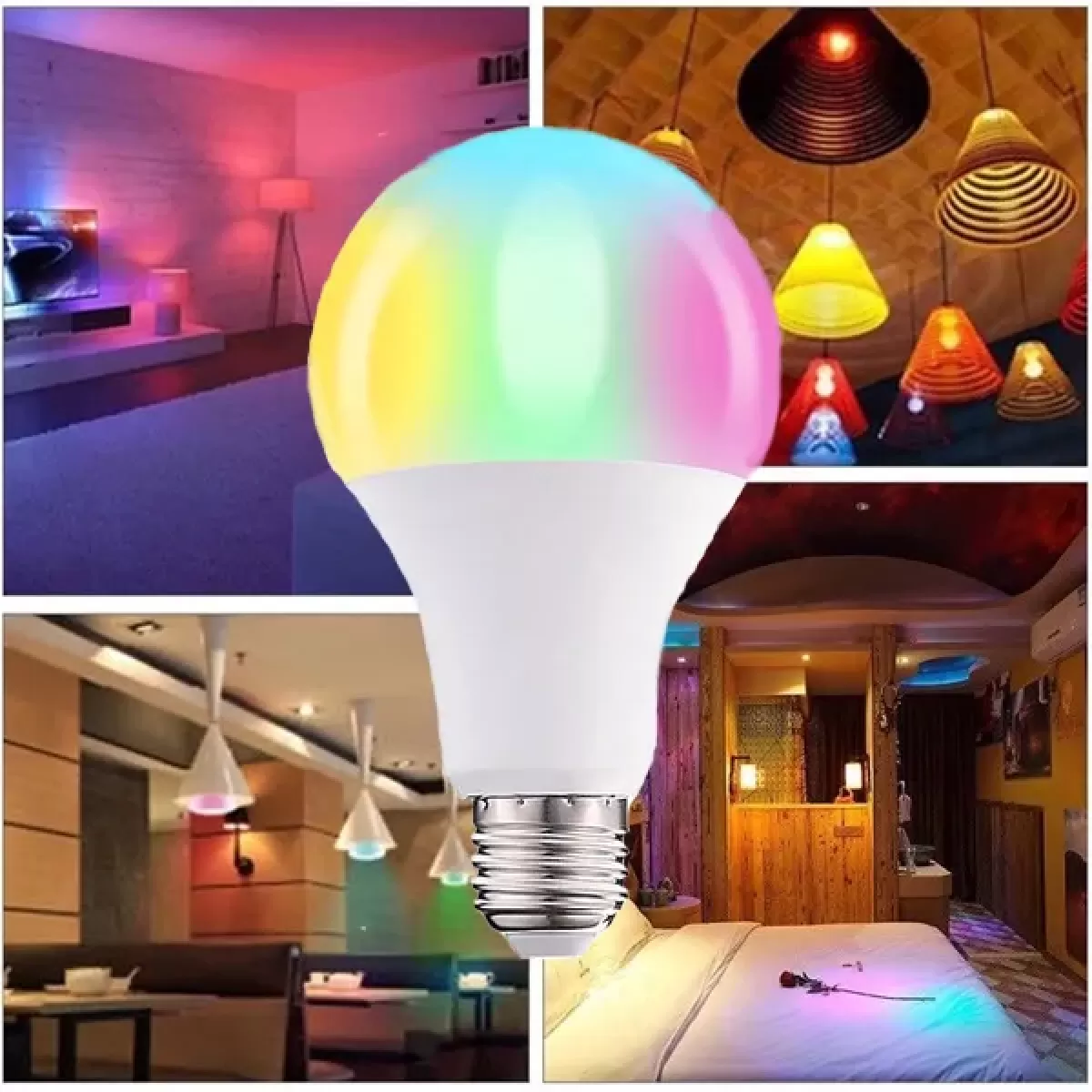Lâmpada LED Bulbo 7w RGB com Controle