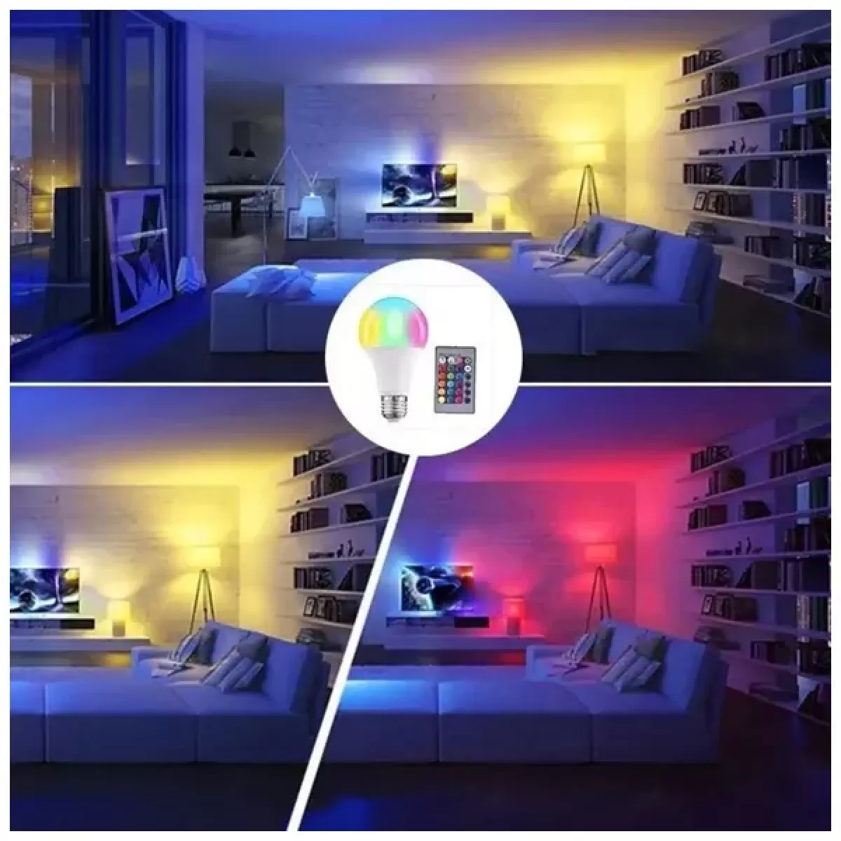 Lâmpada LED Bulbo 7w RGB com Controle