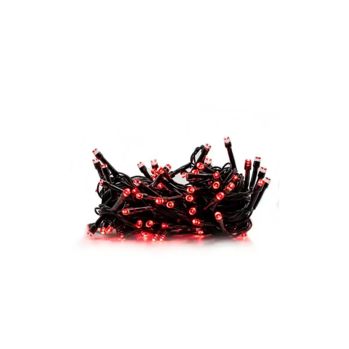 Kit 10 Unidades Pisca Pisca de LED Fixo Fio Transparente com 100 Leds Vermelho 110v - Fio 1.8mm