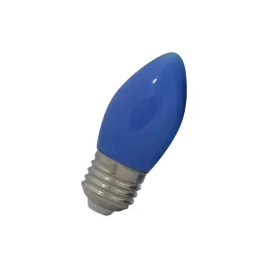 Lâmpada LED Vela 1W E27 - Azul, 110V