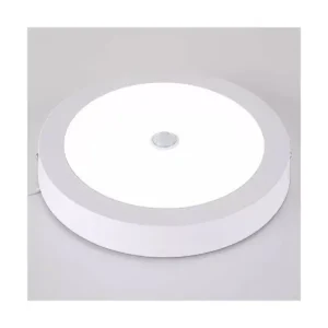 Plafon LED Sensor Presença Sobrepor Redondo 18w Branco Frio