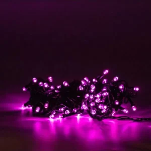 Kit 10 Unidades Pisca Pisca de LED 8 Funções Fio Verde com 100 Leds Rosa 220v