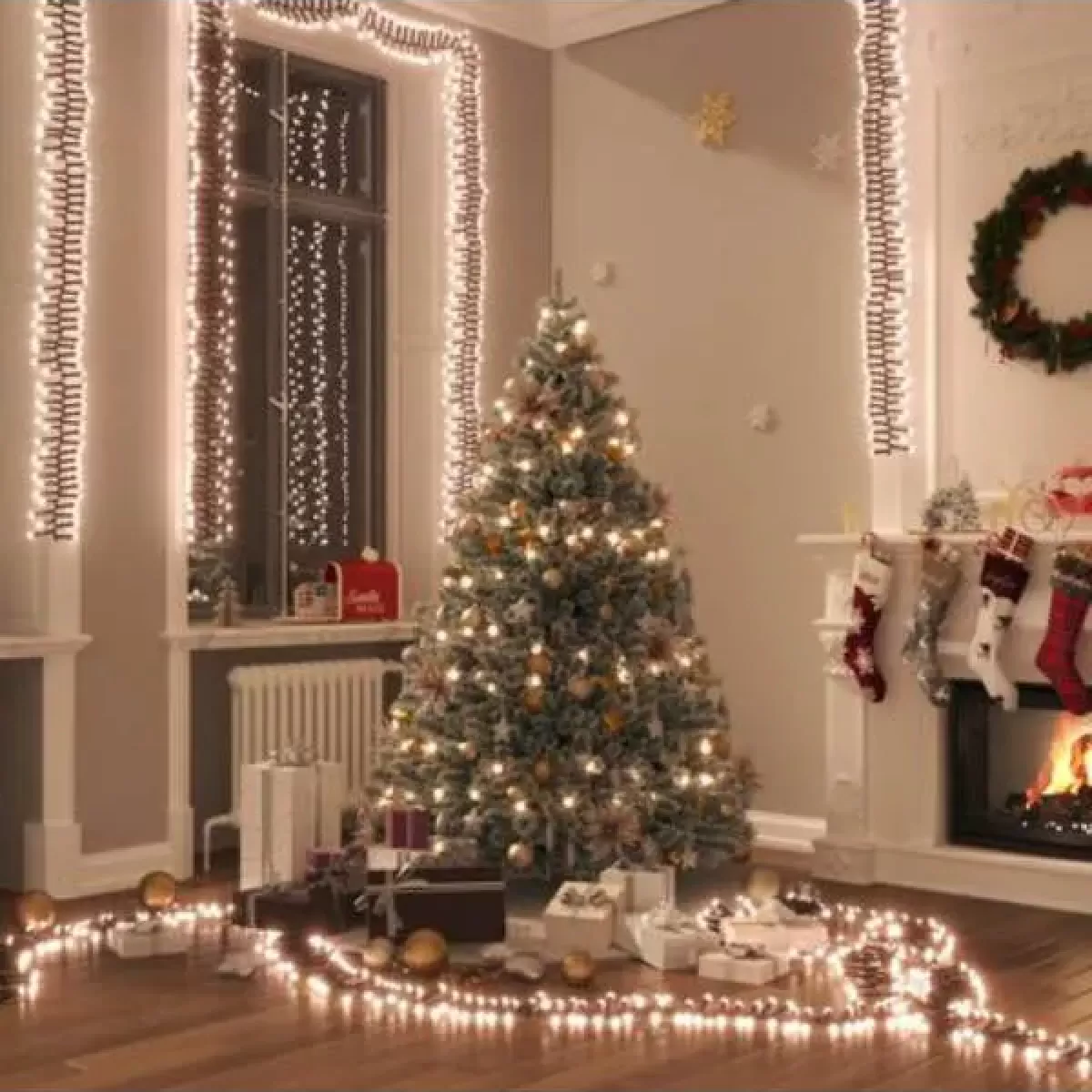 Cordão Festão LED 400 Leds - 10 Metros Branco Quente