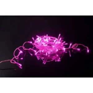 Kit 10 Unidades Pisca Pisca de LED Fixo Fio Verde com 100 Leds Rosa Prova D'água 220v - Fio 1.8mm